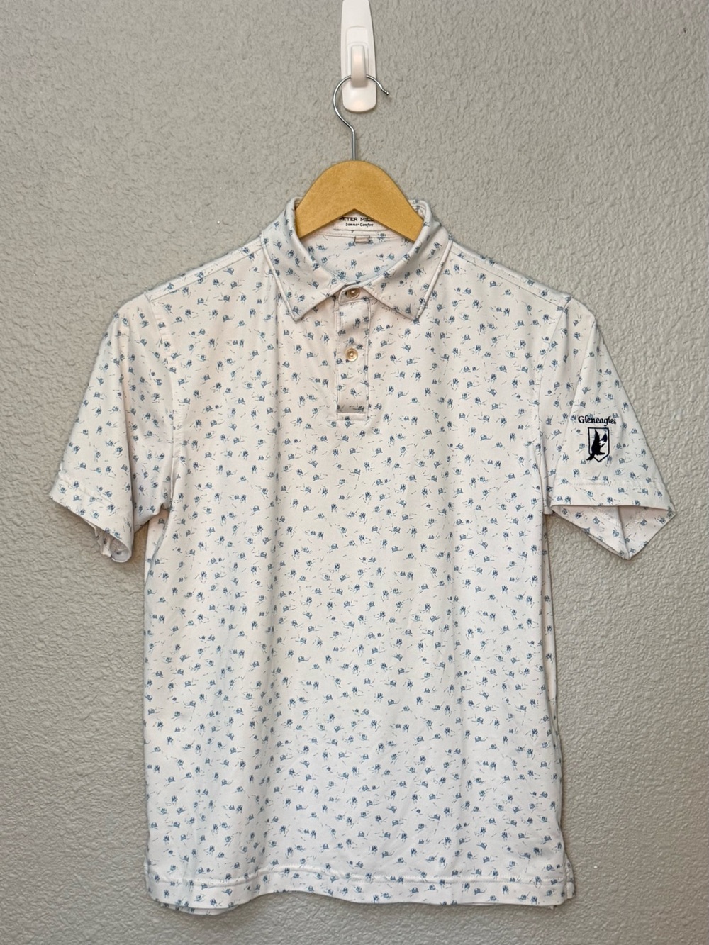 Big Kids Peter Millar | Golf Cart Print Summer Comfort Golf Polo | Size Medium